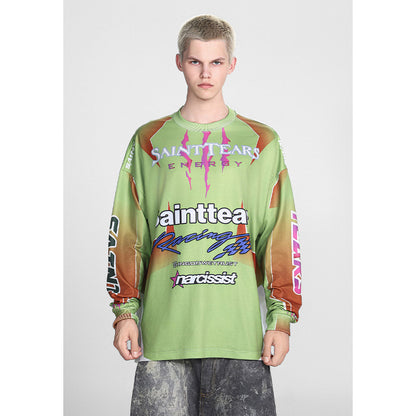 Mens Long Sleeve Shirt Saint Michael Loose Long Sleeve Shirt