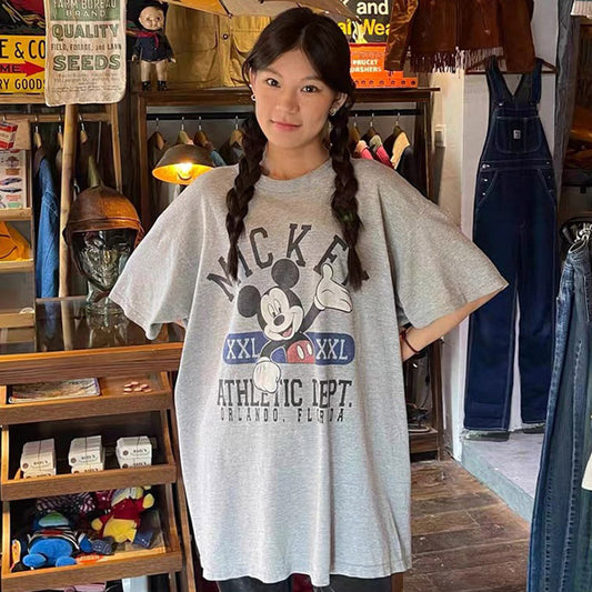 Unisex T-Shirts Disney Mickey Cartoon Casual Loose T-Shirt