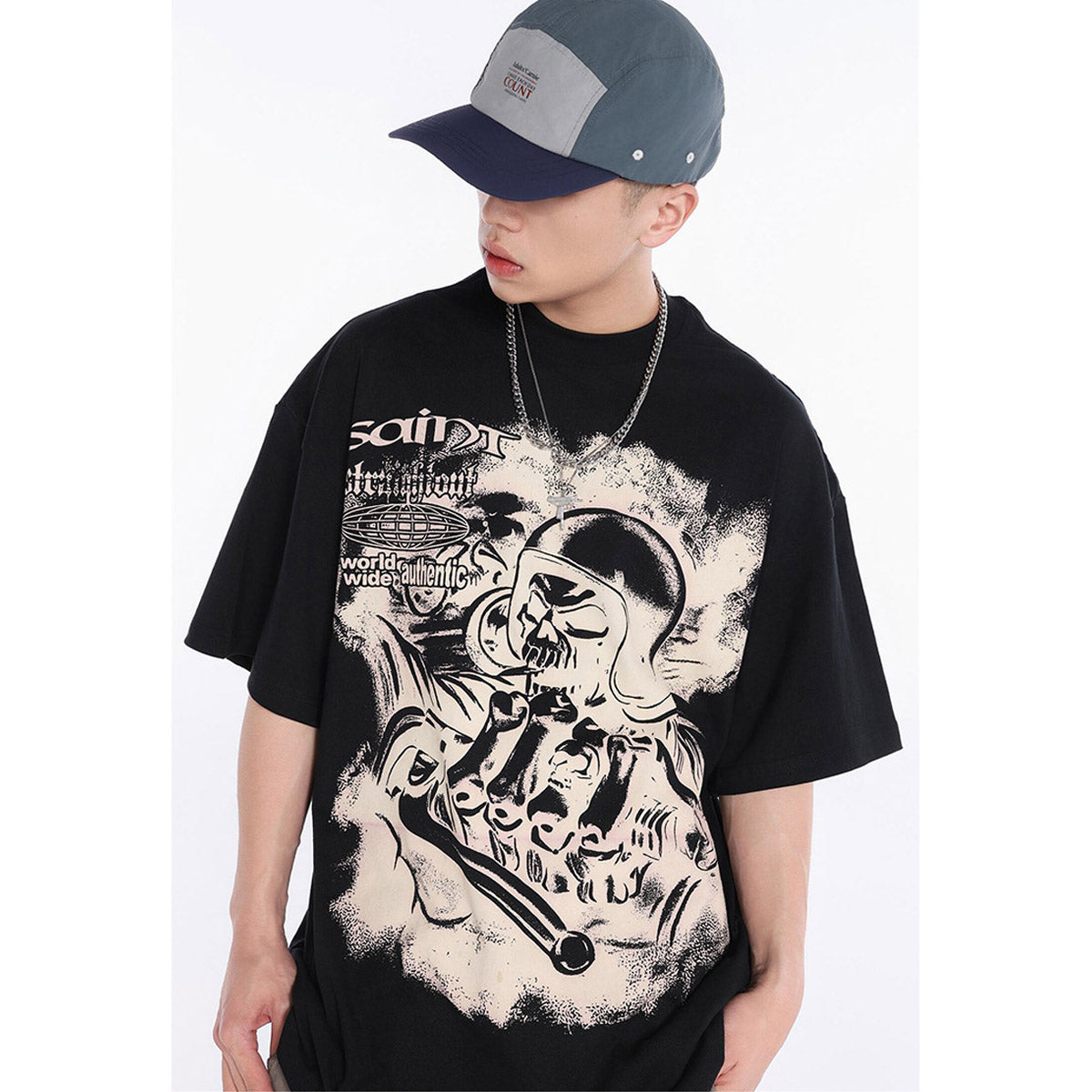Unisex T-Shirts Saint Michael Vintage Comic Loose Short Sleeves