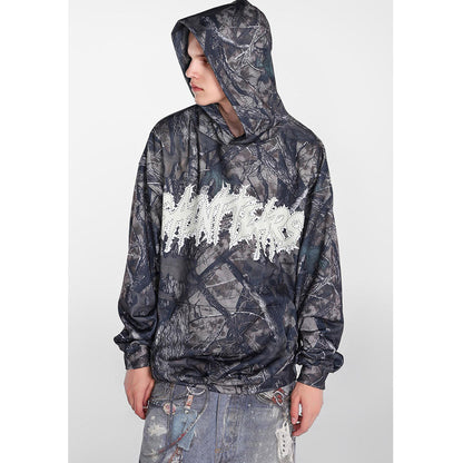Unisex Hoodies Saint Michael Fashion Tree Pattern Camouflage Loose Sweater