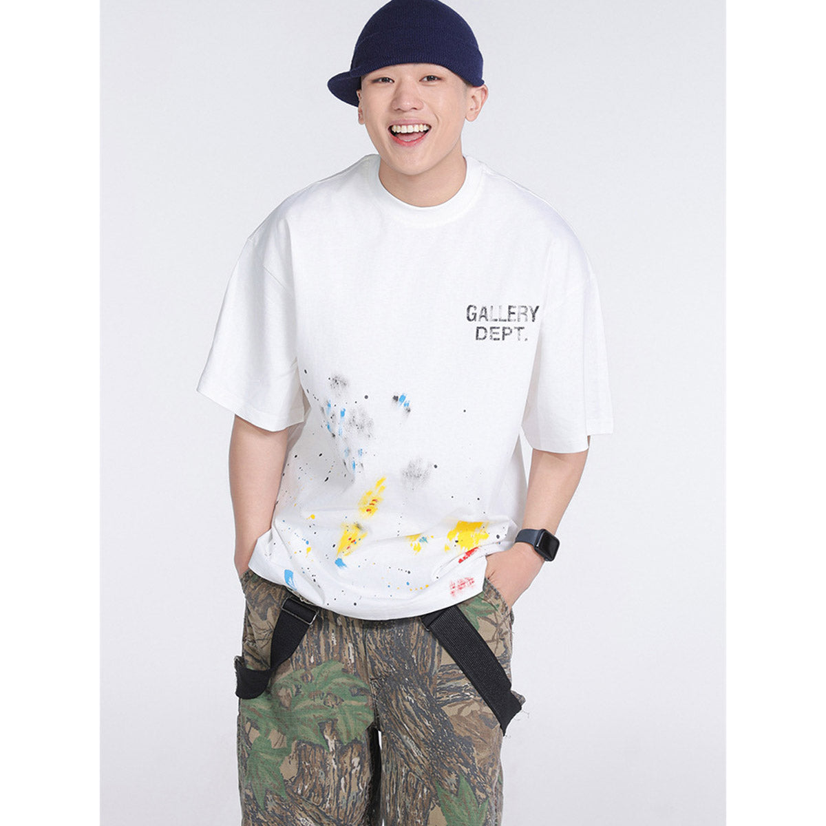 Unisex T-Shirts GALLERY DEPT Ink Splashing Hand-painted Loose T-shirt