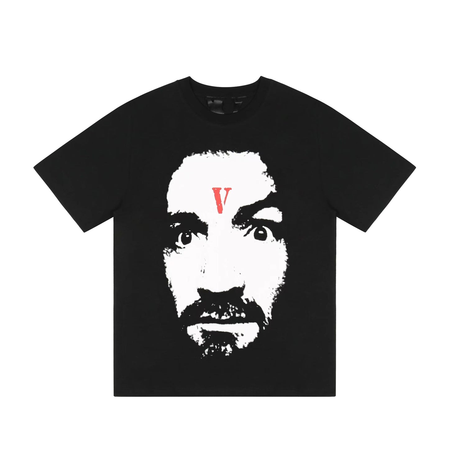 Vlone T Shirt Character Print Short Sleeve T-shirt Men and Women Couple High Street Wide Loose Large V Half Sleeve