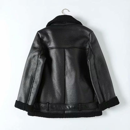 Women Cotton Coat Fashion Locomotive Style PU Leather Jacket