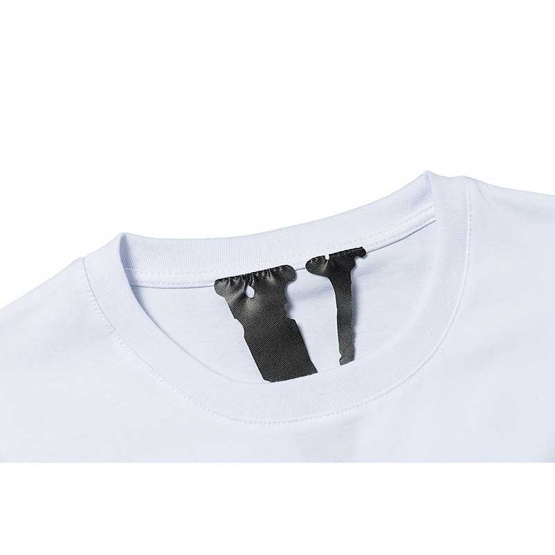 Vlone T Shirts Evil Smiley Face Big V Loose Short Sleeve T-shirt