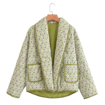 Women Cotton Coat Double Pocket Jacket Fashion