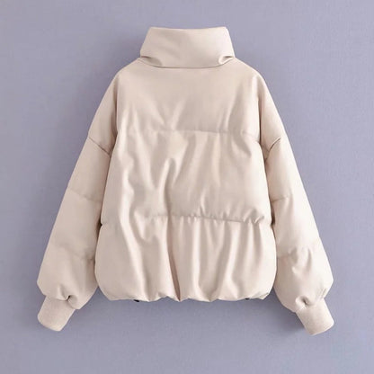 Women Cotton Coat Loose and Warm Leather Coat