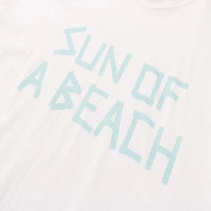 Palm Angels T Shirts English Letter Short Sleeve T-shirt Men's Loose Half Sleeve