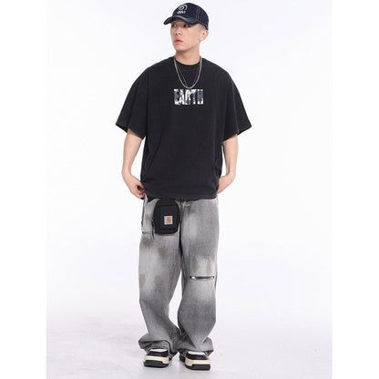 Unisex T-Shirts FAR. ARCHIVE EARTH VINTAGE Distressed Loose T-shirt