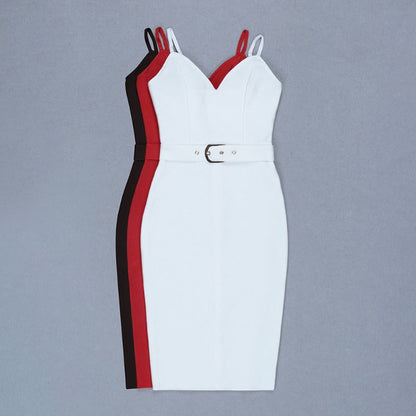 Women's Evening Dress Strap Belt Dress Sexy Slim Fit Bandage Dress