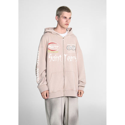 Unisex Hoodies Saint Michael Trendy Old Loose Hoodie