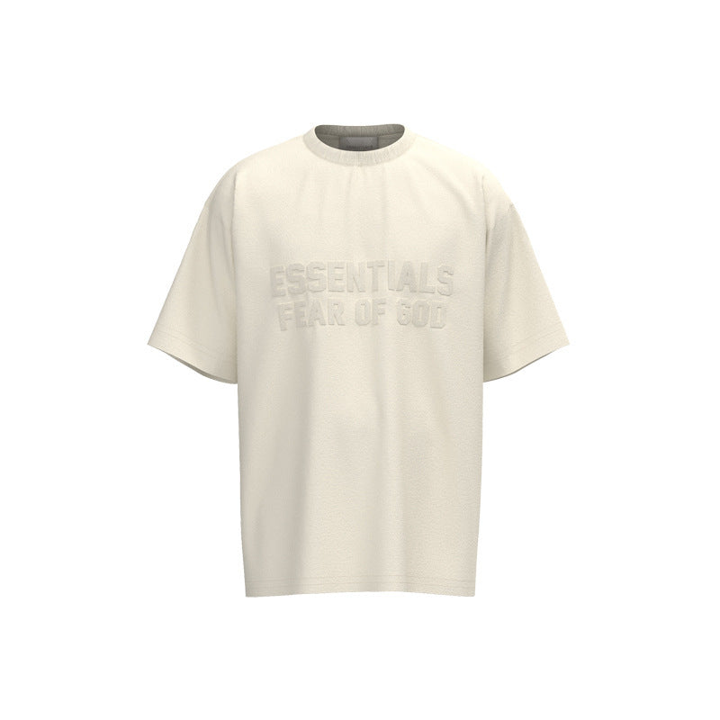 Fog Essentials T shirt Flocking Logo Loose T shirt