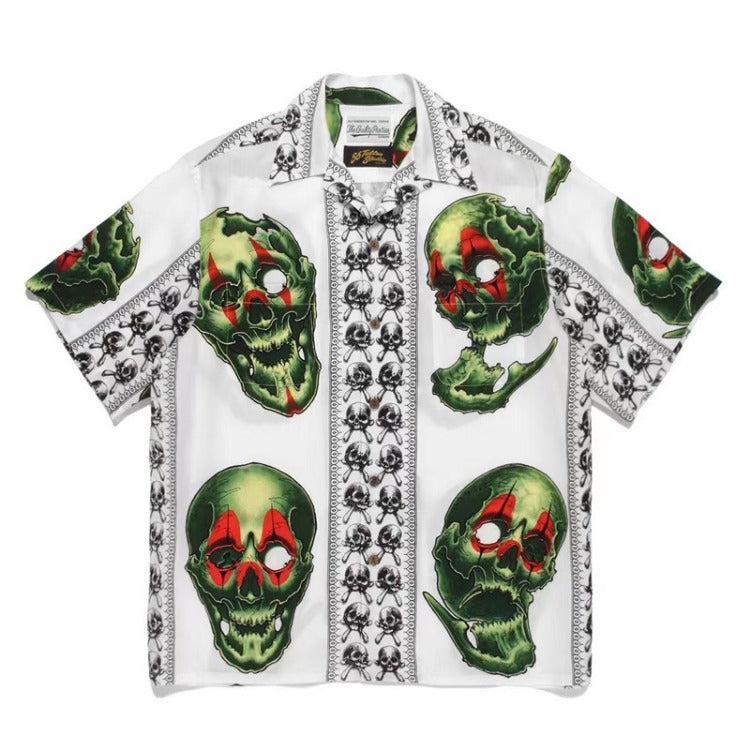 GUILTYPARTIES TIGER Shirts STUDIO Tattooed Skull, Short Sleeve Shirt