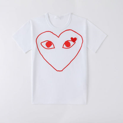 CDG Be Kind T Shirt Cotton Short Sleeve Printed Line Embroidery Love T-shirt