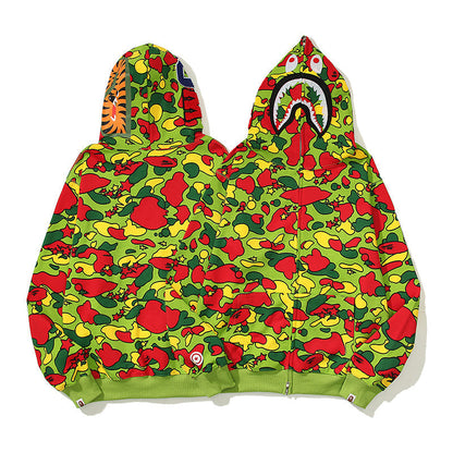 Classic Camo Designer Shark Full Zip Up Unisex Y2K Style Streetwear Made with High-Quality Material