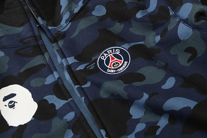 Striped Navy Designer Shark Full Zip Up Unisex Hoodie Y2K Style Streetwear Made with High-Quality Material